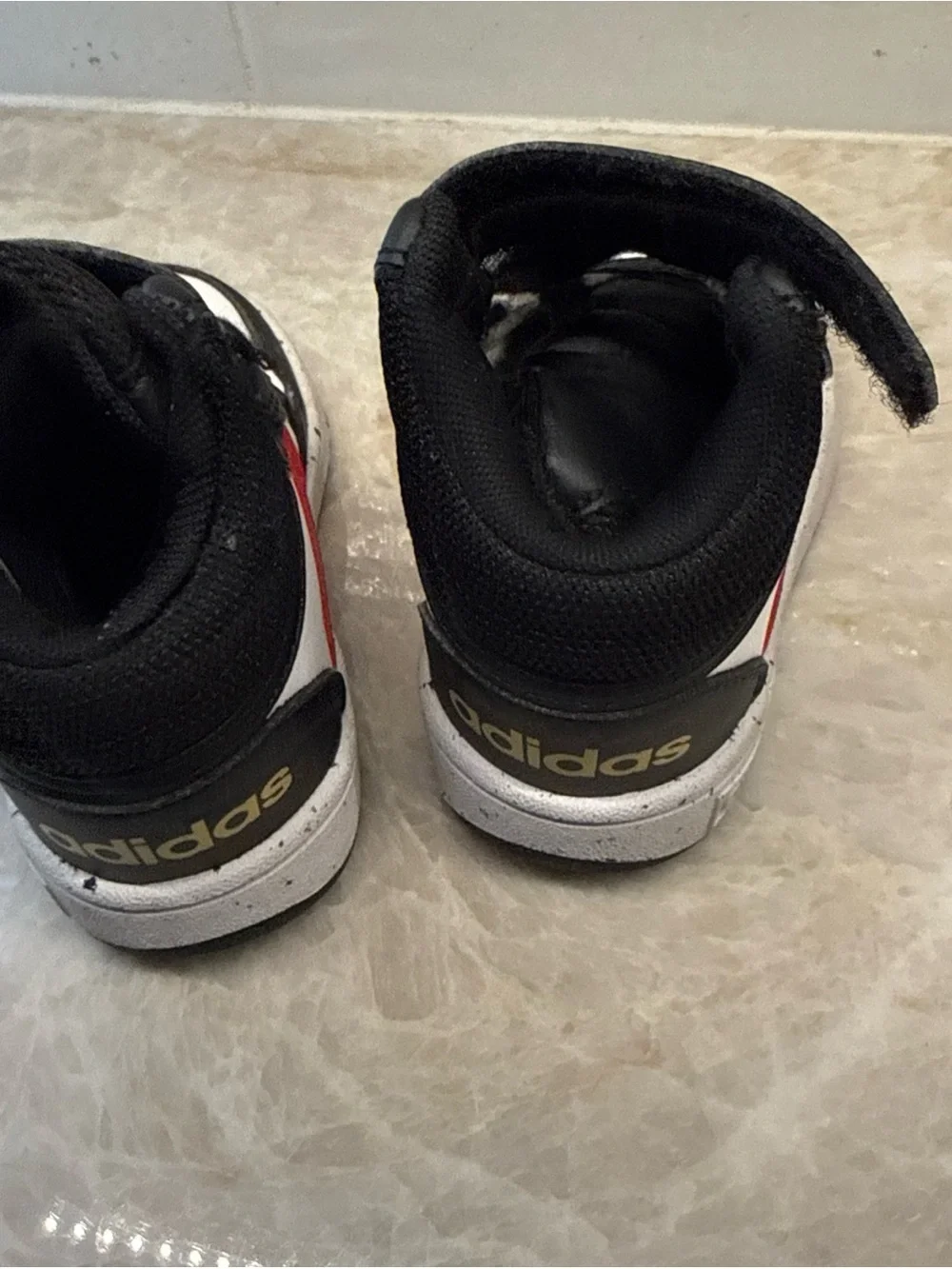 adidas Hoops 3.0 Mid Basketball Shoe Black White Unisex Toddler Size 6K